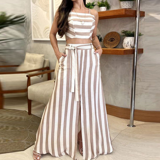 Akatonbo Striped Long Maxi Skirt Set
