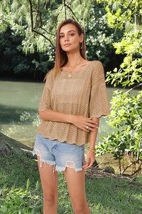 Short Sleeve Casual Women's Knitwear