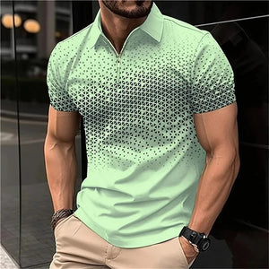 Men's zip up pullover casual polo shirt