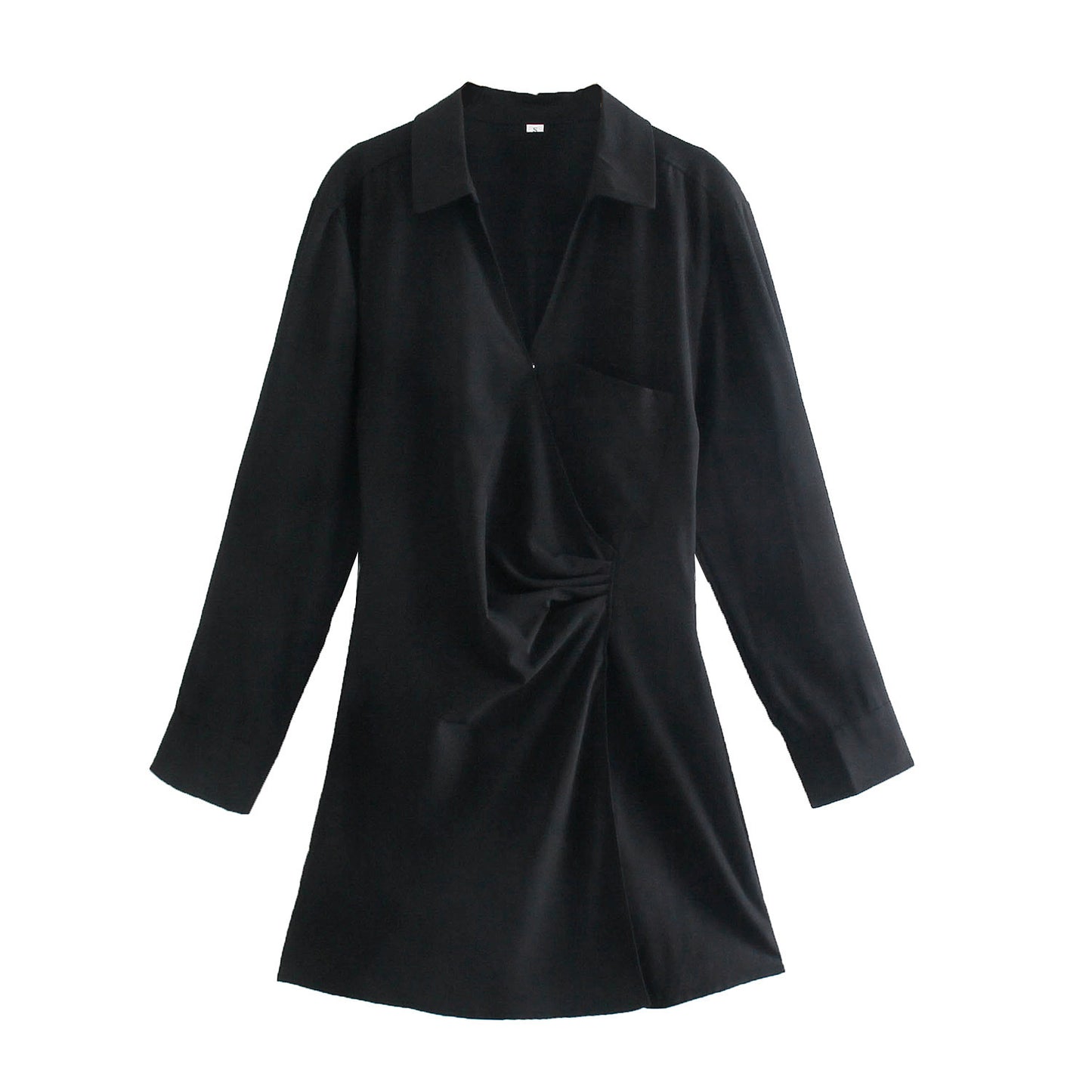 Vestido Sencillo Casual con Bolsillos y Doble Parte Delantera