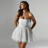 Tube Top Lace Dress With Back Bow