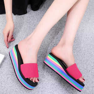 High Heel Slippers Women's Summer Non-slip Women's Wedge