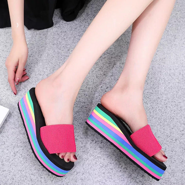 High Heel Slippers Women's Summer Non-slip Women's Wedge