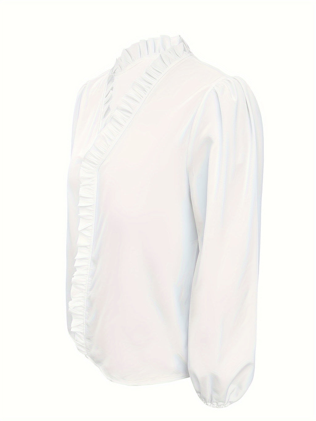 Plus Size Women's Ruffled Casual Long-sleeved Shirt