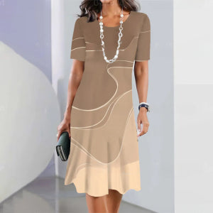 Mature Elegant Short Sleeves Dress