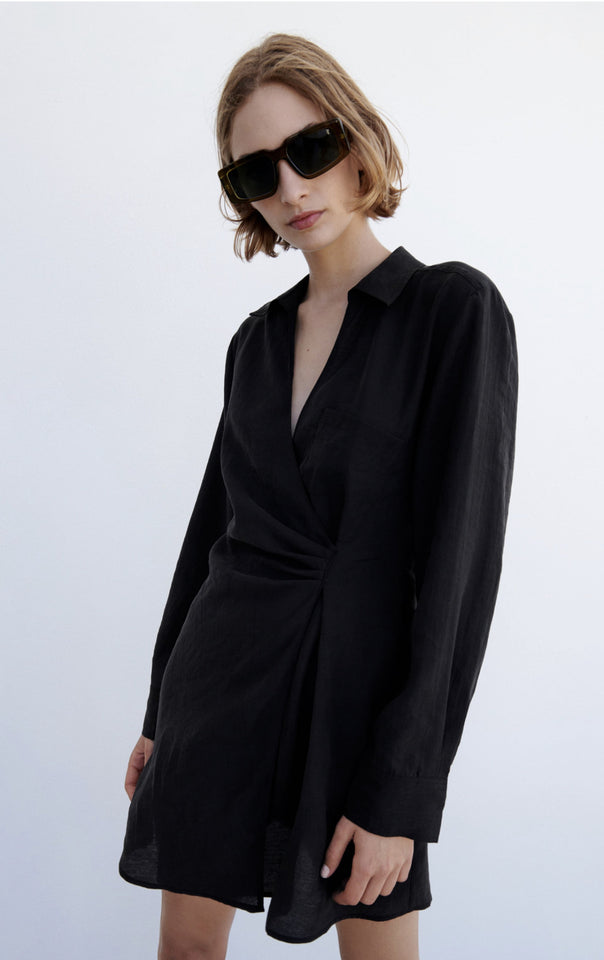 Temperament Simple Casual Pocket Dress With Double Front