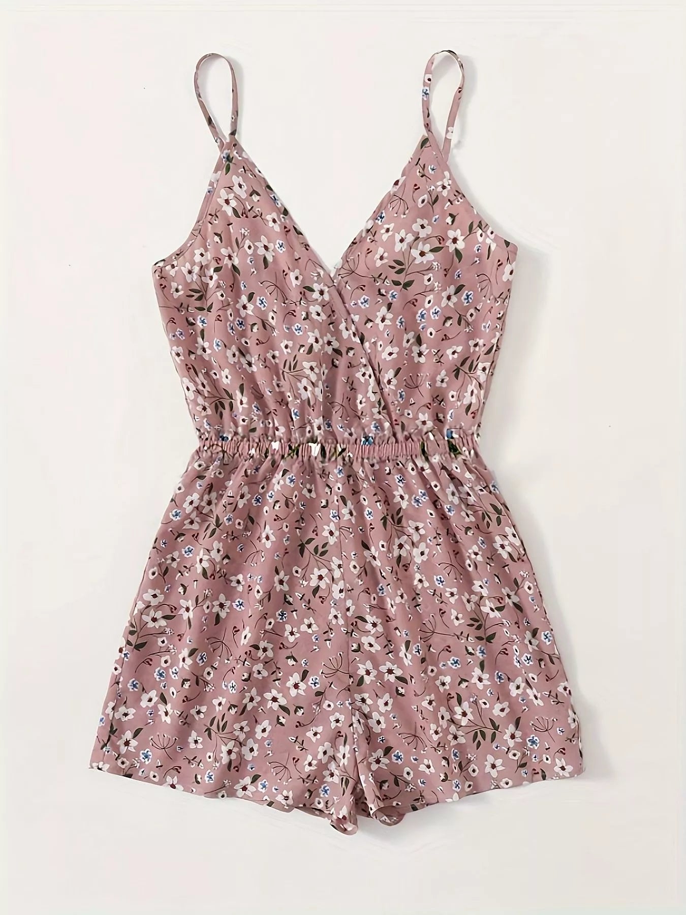 Shop Floral Print Spaghetti Strap Romper - Women's Fashion | Akatonbo