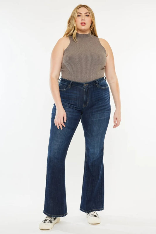 Shop Kancan Full Size Mid Rise Flare Jeans - Women's Fashion | Akatonbo