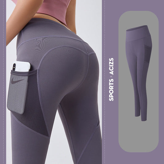 Akatonbo Yoga Pants Women With Pocket Leggings Sport Girl Gym Leggings Women Tummy Control Jogging Tights Female Fitness Pants