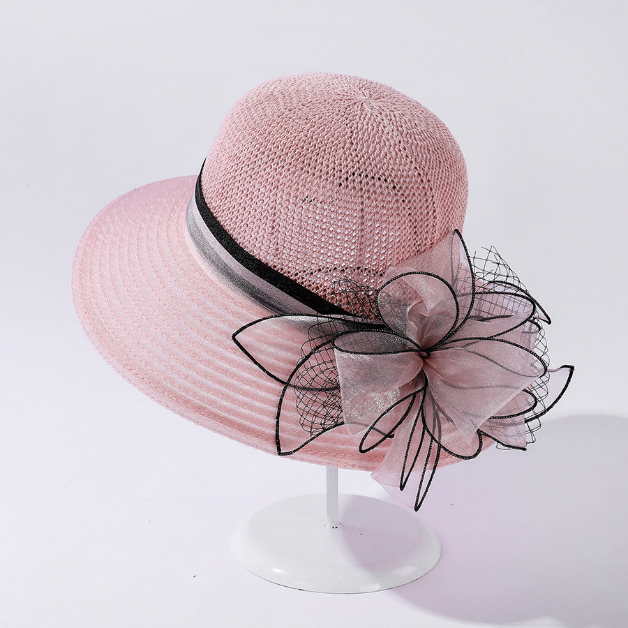 Women's Organza Large Brim Stitching Sunshade Hat