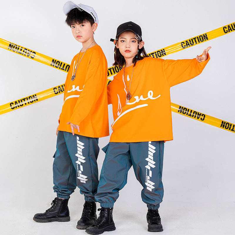 Children Hip-hop Clothing Boys And Girls Loose Hip Hop Performance Wear