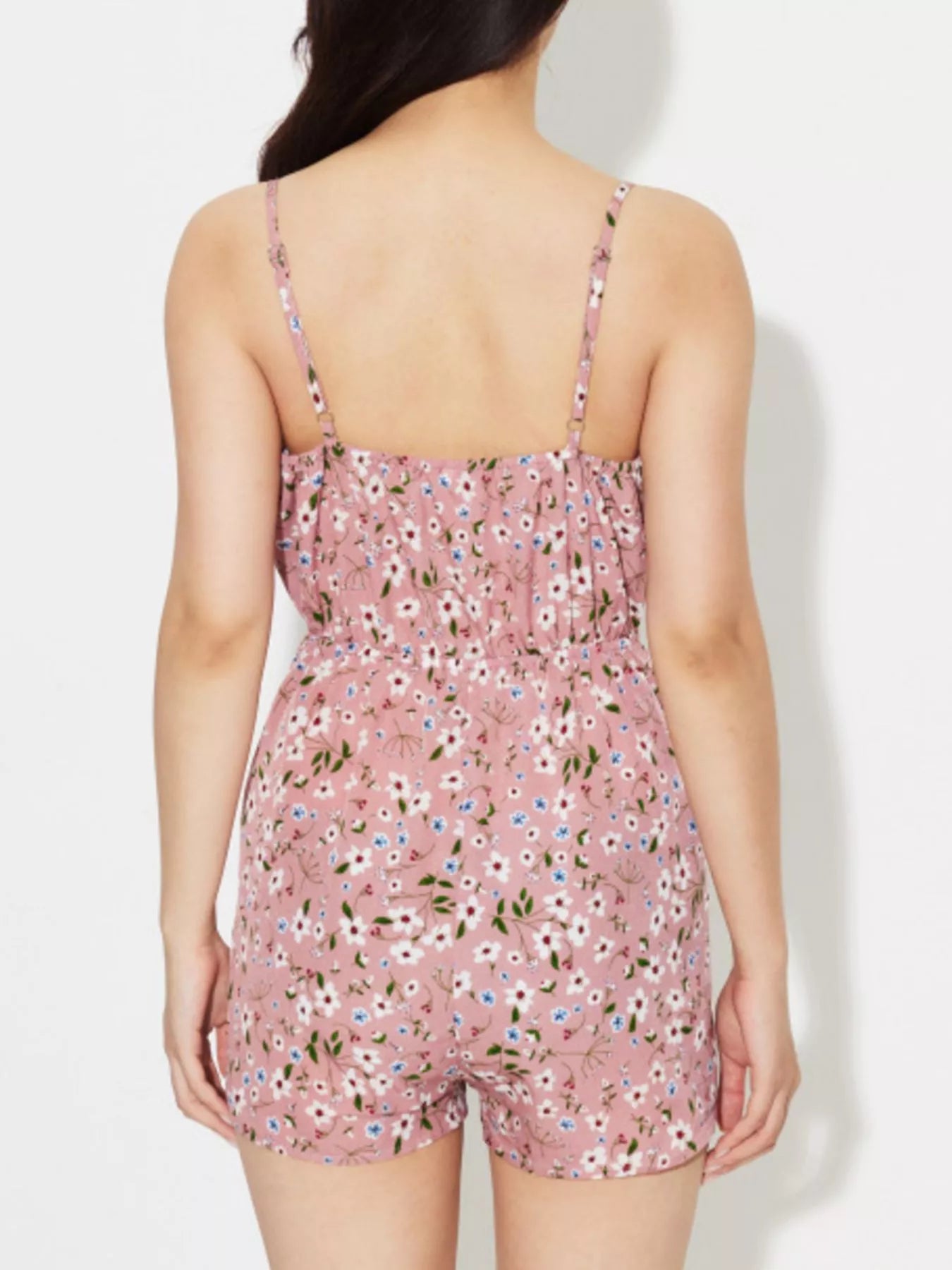Shop Floral Print Spaghetti Strap Romper - Women's Fashion | Akatonbo