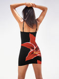 Summer Flowers Printed Suspender Dress Fashion Slim