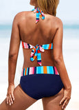 Swimwear Striped Printed Split Sexy Bikini