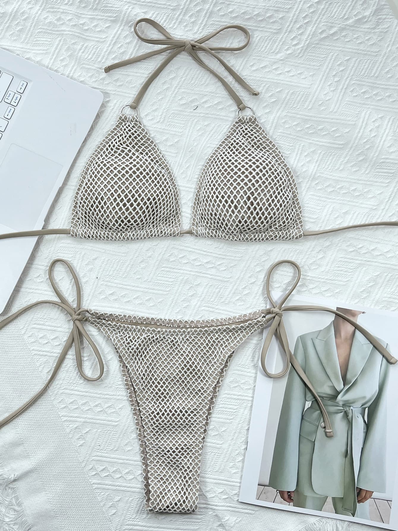 Shop Halter Neck Tie Back Bikini Set - Women's Fashion | Akatonbo