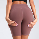 High Waist Fitness Gym Workout Leggings With Pockets Athletic Yoga Pants Slim Hips Lifting Shorts