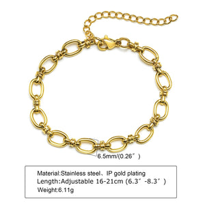 Ornament Extended Stainless Steel Bracelet Gold