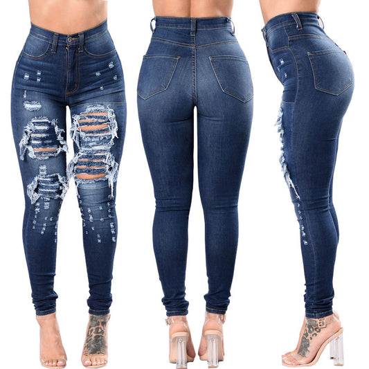 Akatonbo Women'S Ripped Denim Washed Denim Pants