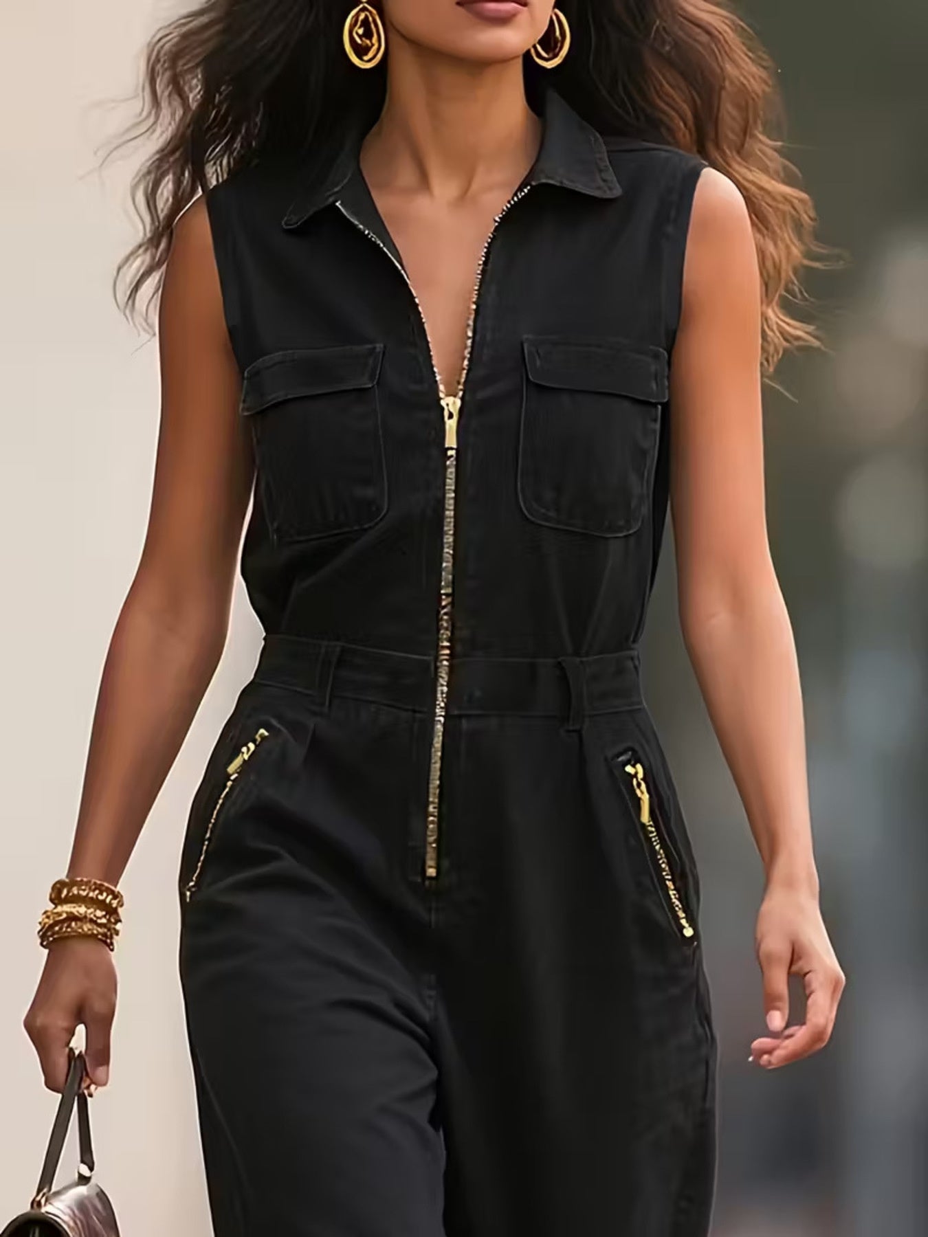 Shop Sleeveless Zip-Up Jumpsuit - Women's Fashion | Akatonbo