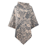 Women Printed Cape Shawl Sweater Coat