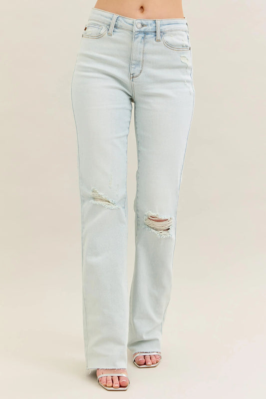 Shop Judy Blue Full Size Destroy & Fray Hem Bootcut Jeans Plus Size - Women's Fashion | Akatonbo