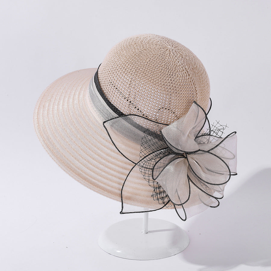 Women's Organza Large Brim Stitching Sunshade Hat