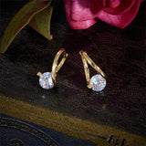 Copper Plated Real Gold Simple Zircon Ear Clip Exquisite Small Flashing Earrings