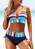 Swimwear Striped Printed Split Sexy Bikini