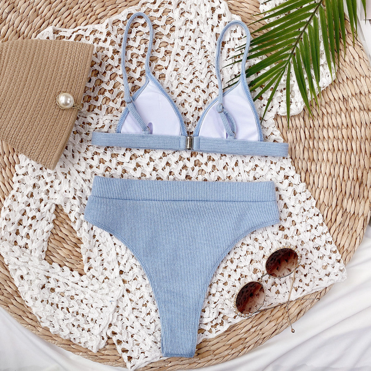 Shop Spaghetti Strap Ribbed Bikini Set - Women's Fashion | Akatonbo