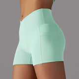 Yoga Shorts With Phone Pocket Design Fitness Sports Shorts