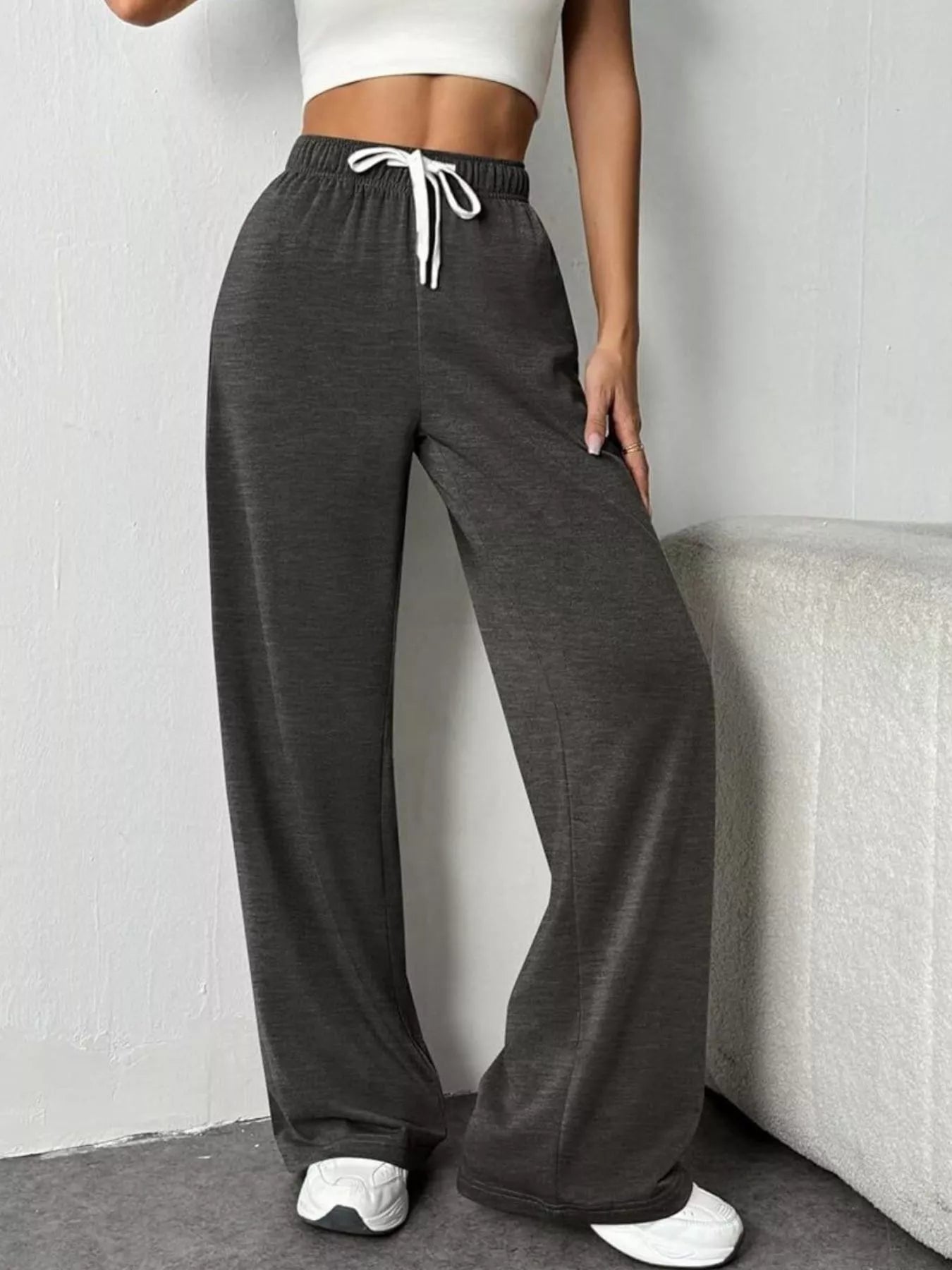 Shop Drawstring Wide Leg Pants - Women's Fashion | Akatonbo