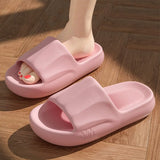 New Solid Striped Peep-toe Home Slippers