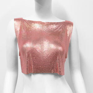 Metal Sequins Top Sweet And Spicy Style Vest