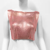 Metal Sequins Top Sweet And Spicy Style Vest