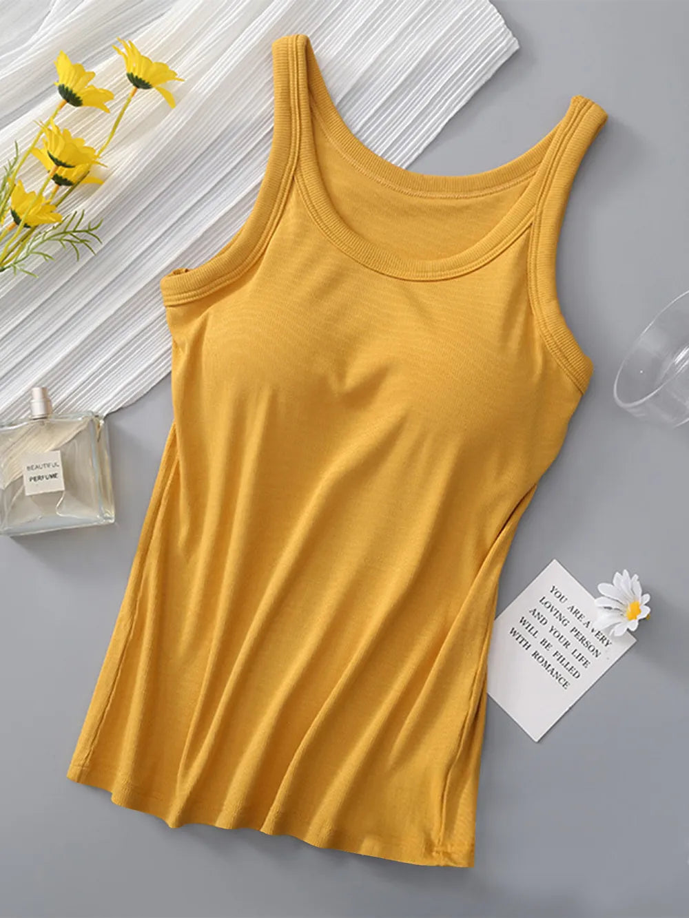 Shop Round Neck Tank with Bra - Women's Fashion | Akatonbo