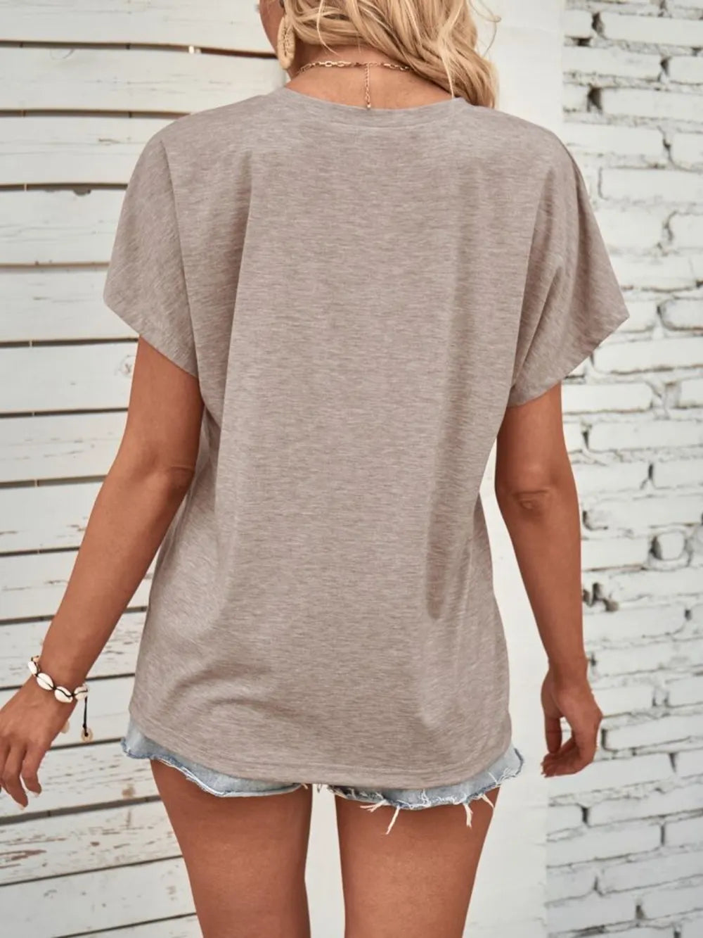 Shop Half Button Short Sleeve Top - Women's Fashion | Akatonbo