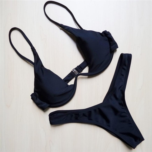 Atractivo bikini para mujer, traje de baño push-up