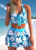 Ladies Swimwear Skirt Conservative Print Set