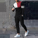 New men's casual athletic sportswear 2 piece suit set