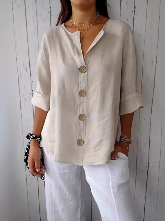 Shop Casual Loose Button-Down Shirt - Women's Fashion | Akatonbo