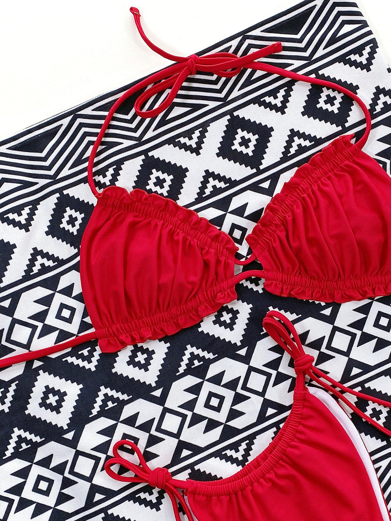 Shop Frill Trill Halter Neck Bikini Set - Women's Fashion | Akatonbo