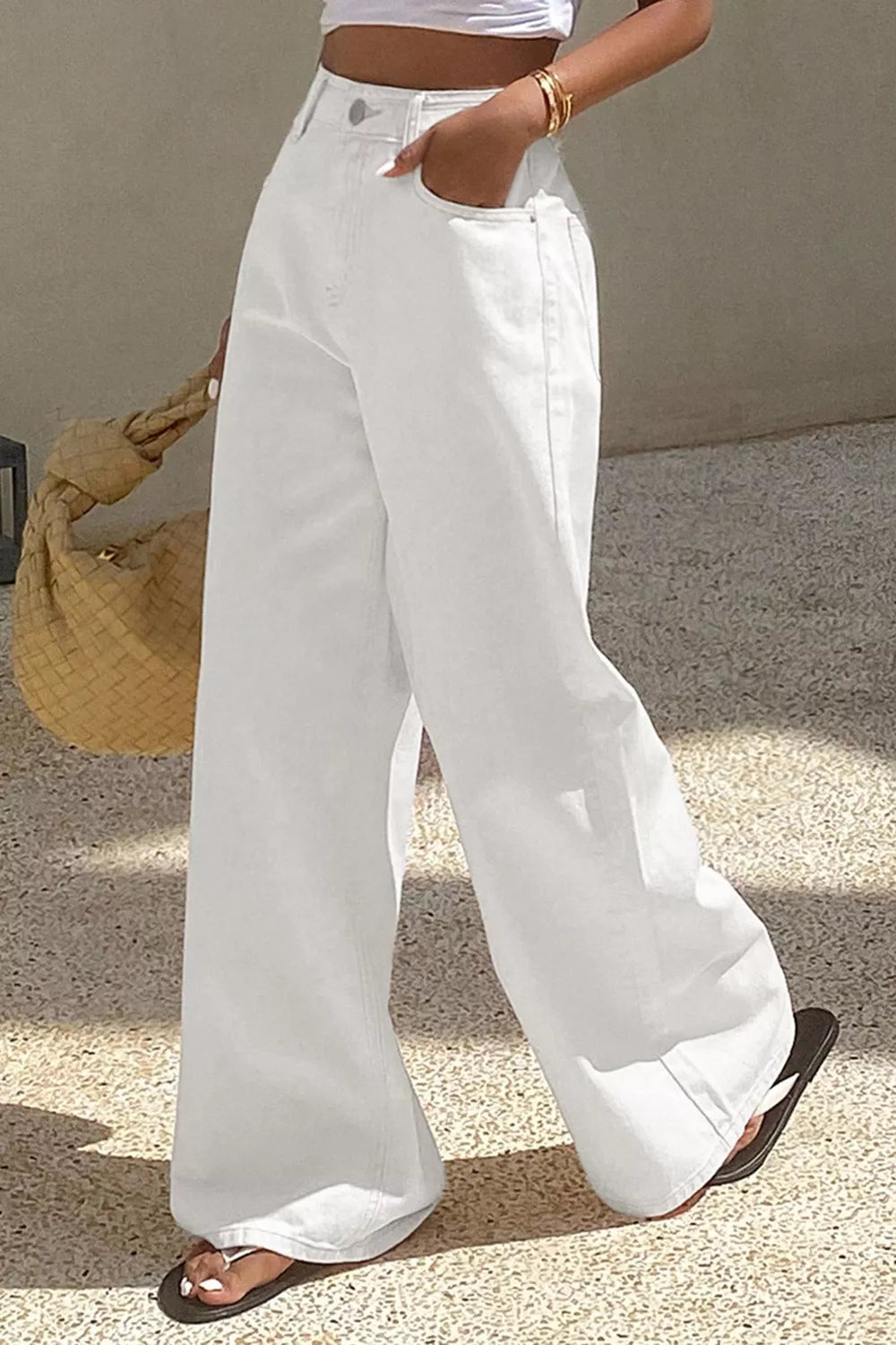 Shop Solid Color Loose Casual Jeans - Women's Fashion | Akatonbo