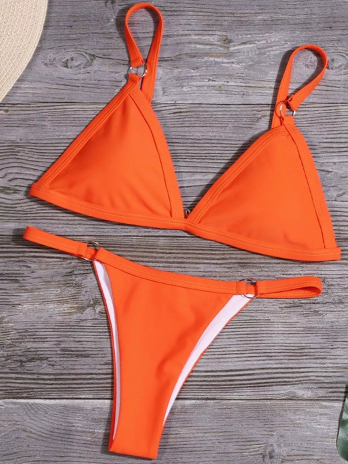 Shop Solid Color Ring Detail Bikini Set - Women's Fashion | Akatonbo