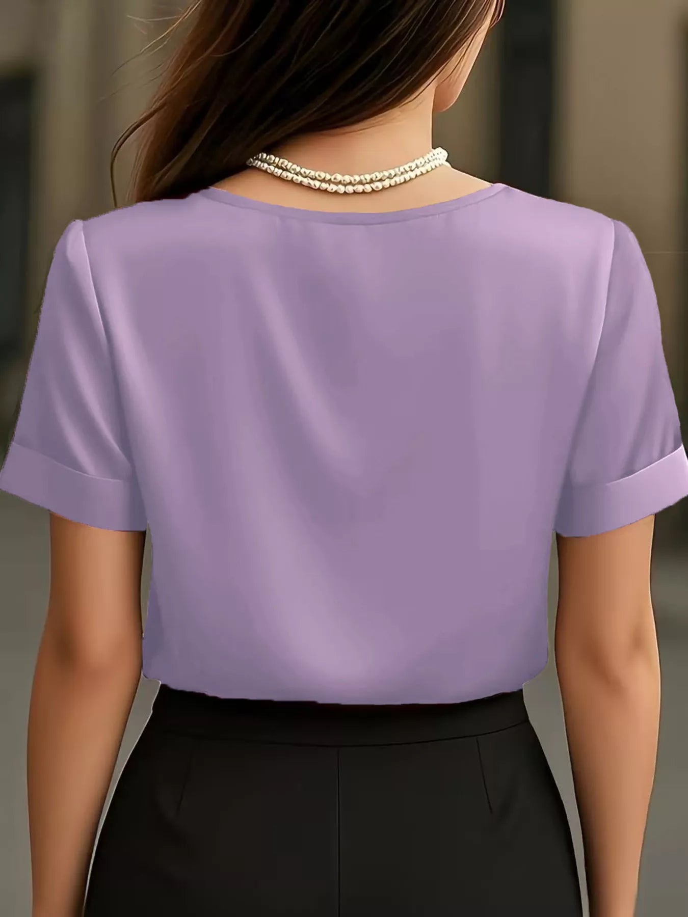 Shop V-Neck Satin Blouse - Women's Fashion | Akatonbo