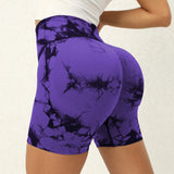 Tie-dye Printed Yoga Pants Summer Quick-drying Fitness Shorts Sexy High-waisted Hip-lifting Leggings Women's Shorts