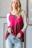 HOPELY Color Block Long Sleeve T-Shirt