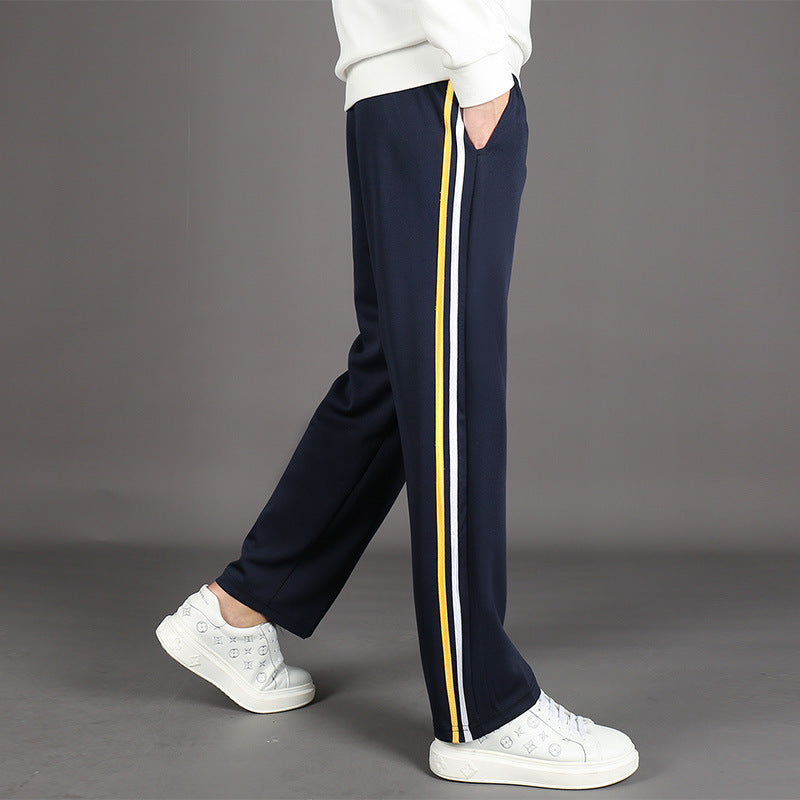 Spring And Summer Yellow Strip Two Horizontal Strips Uniform Pants