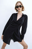 Temperament Simple Casual Pocket Dress With Double Front