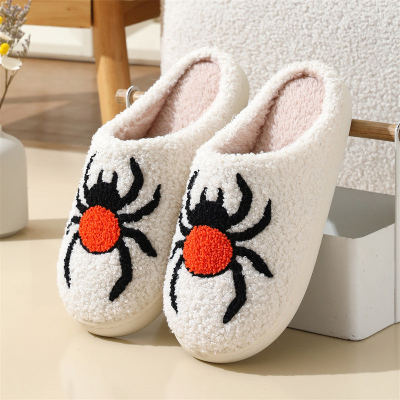 Snoopy Halloween Spider Witch-hat Slippers Home Indoor Non-slip Floor Bedroom Slippers Winter Warm House Shoes For Women Men