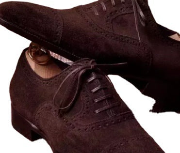 New British Business Lace-up Leather Shoes Suede Men